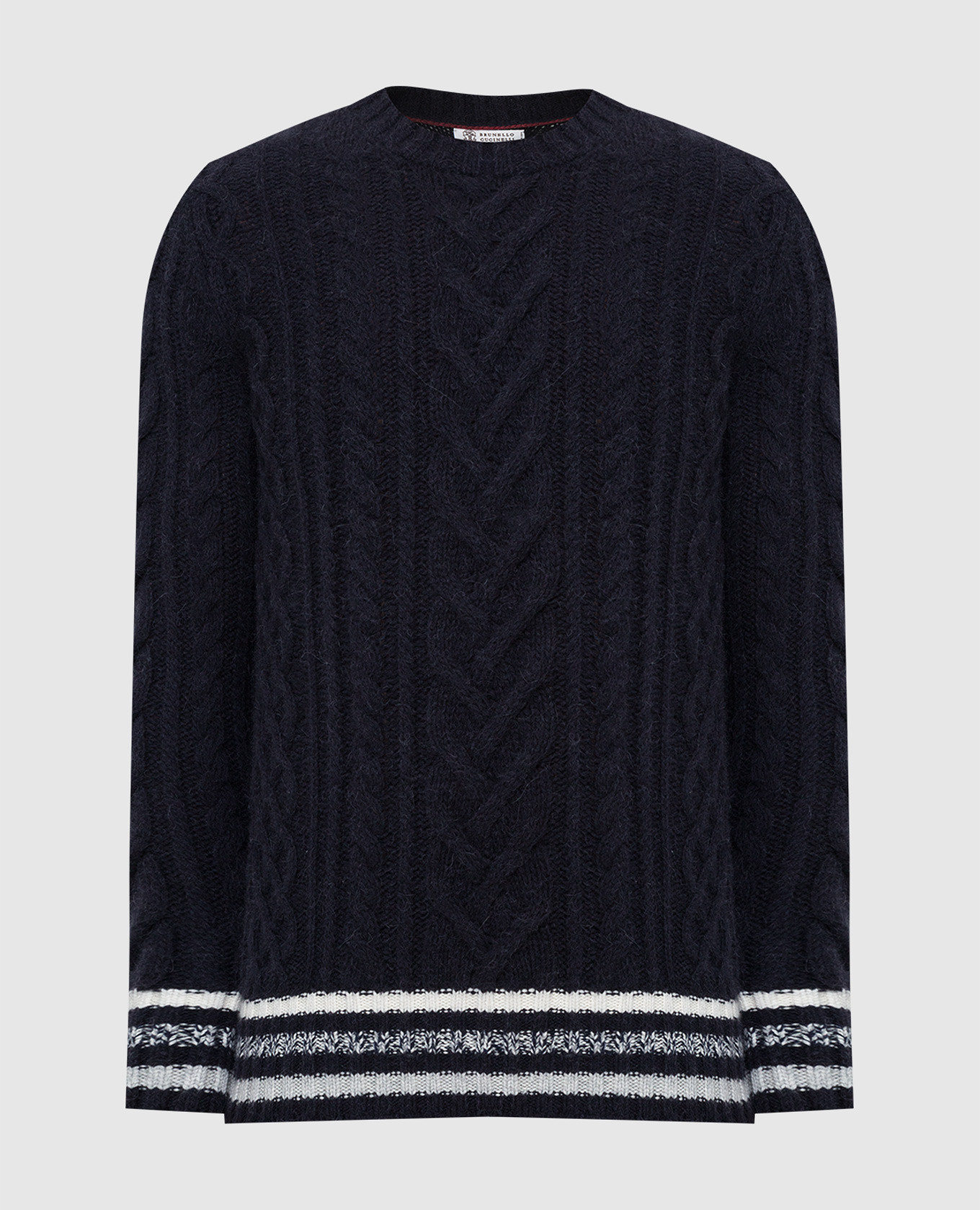 

Navy alpaca and yak textured sweater Brunello Cucinelli, Синий