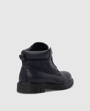 Stefano Ricci Children's dark blue leather boots YRU11G875VHVHAP