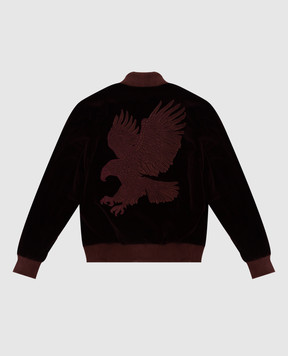 Stefano Ricci Children's burgundy velor jacket YDJ7400020CT800
