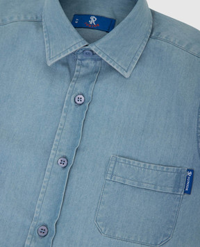 Stefano Ricci Children's denim shirt with emblem YC003574EX1400