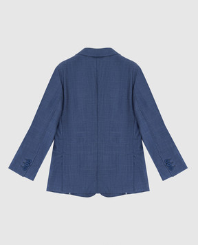 Stefano Ricci Children's blue blazer in silk, wool and linen Y1RSGDCSP0KWL01B