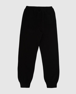 Stefano Ricci Children's black wool joggers KY07019PT3Y17415