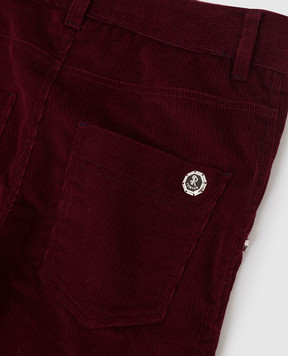 Stefano Ricci Children's burgundy corduroy trousers YAT7400010CT003A