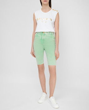 Balmain Green shorts VF15425D090