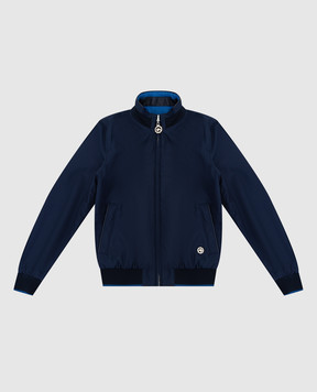 Stefano Ricci Reversible blue jacket for children in wool, cashmere and silk YDJ9200130HCB43