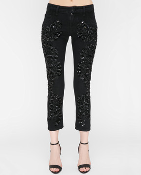 Amen Black jeans with sequins ACS17607