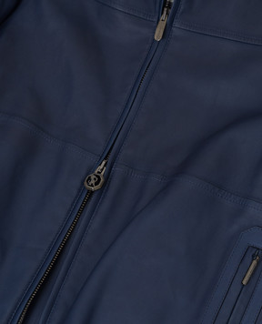 Stefano Ricci Children's dark blue leather jacket Y7J0100040NPGJE
