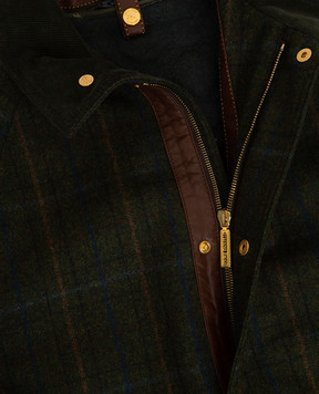 Stefano Ricci Children's dark green checked wool and cashmere jacket YXJ6K00010HTDPCK