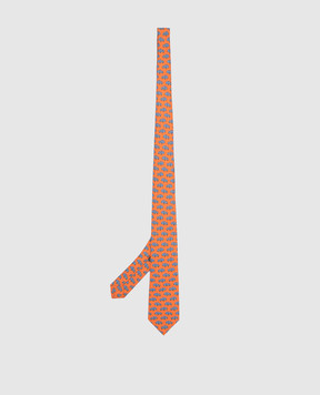 Stefano Ricci Children's orange silk set of patterned tie and shawl YDHNG400