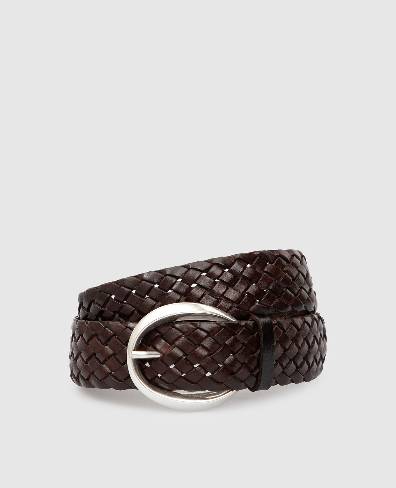 

Dark Brown Woven Leather Belt Babe Pay Pls
