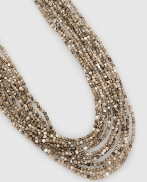 Brunello Cucinelli Layered agate beaded necklace MCOW9LJ05