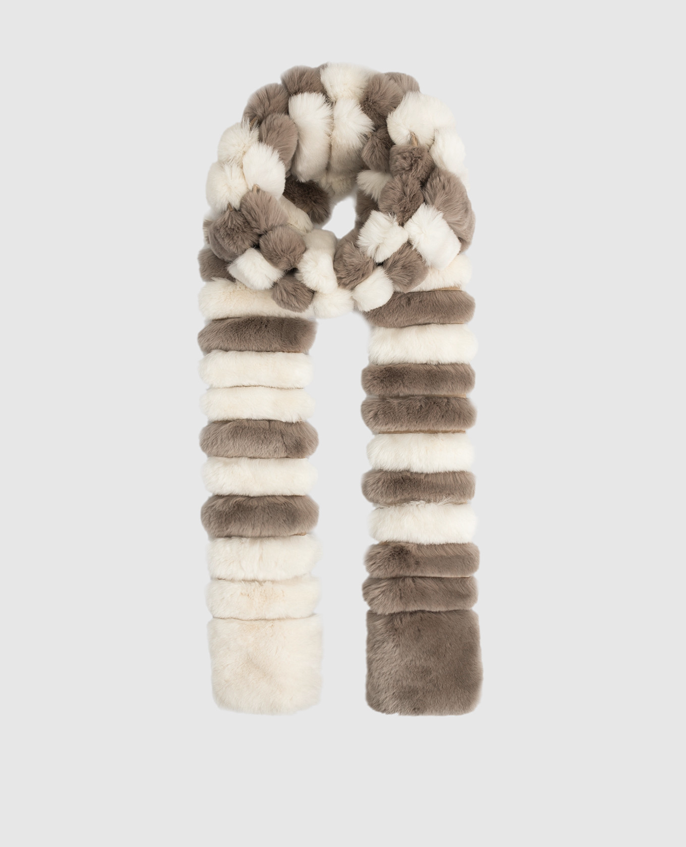 Beige rabbit fur scarf