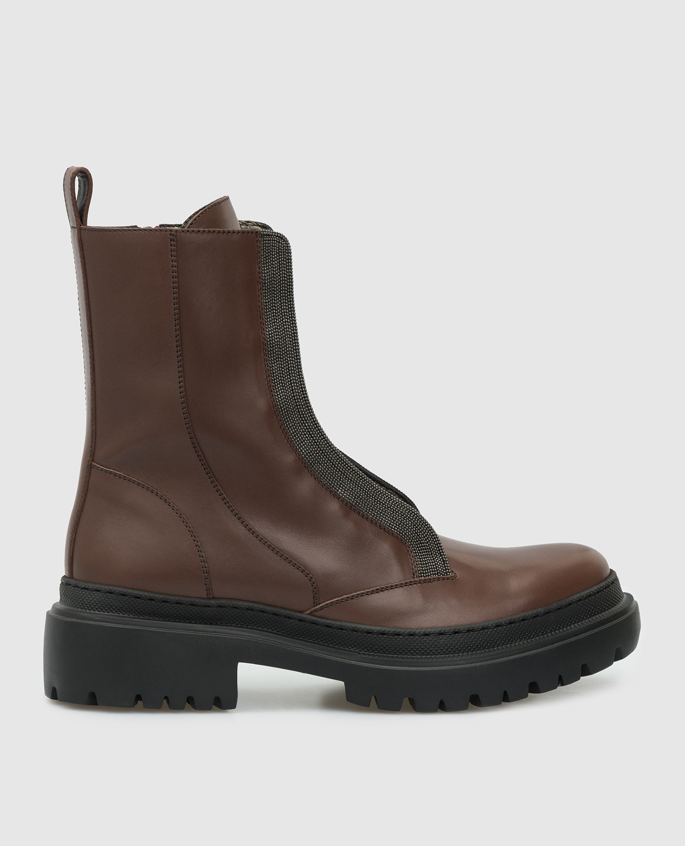 

Brown leather boots with chains Brunello Cucinelli