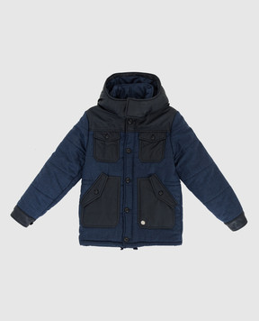 Stefano Ricci Children's wool jacket with leather inserts YAJ6400050SOL001