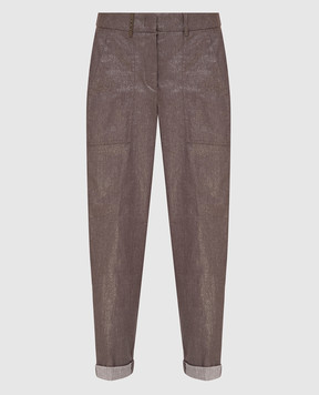 Peserico Dark gray trousers with lurex P04866Z02785