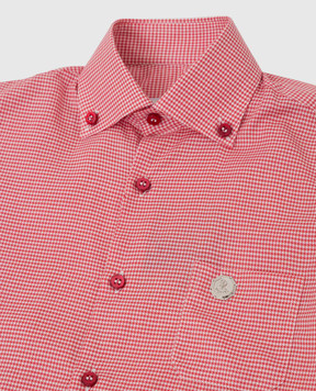 Stefano Ricci Children's red shirt in a pattern YC002677LJ1656