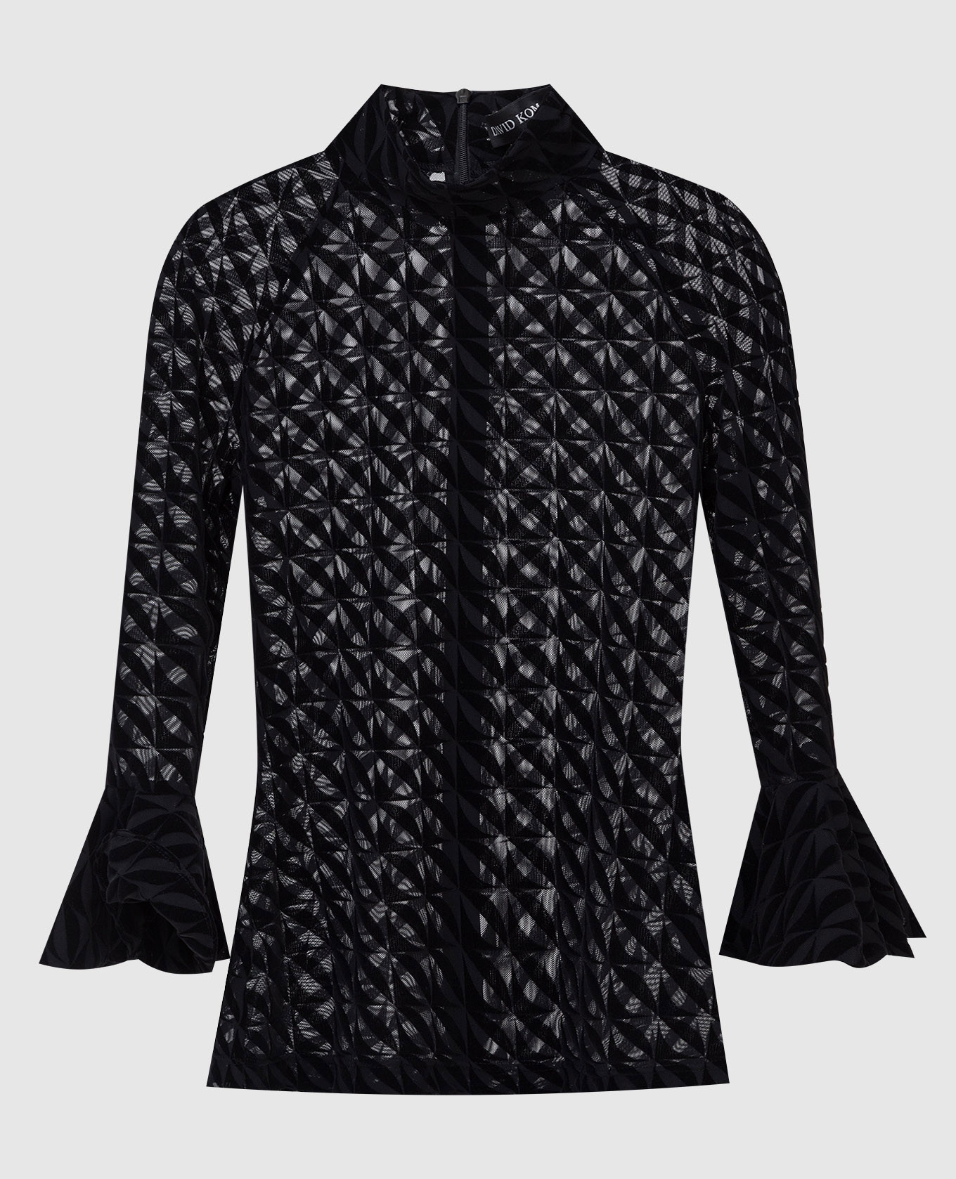 

Black blouse in a geometric pattern David Koma