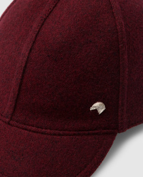 Stefano Ricci Children's burgundy cashmere cap YVF5511PMA18