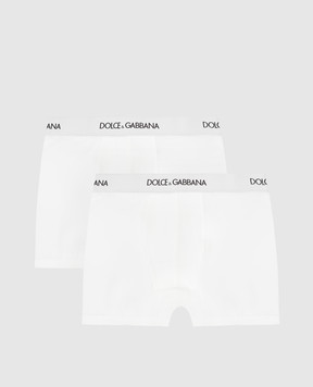 Dolce&Gabbana Set of children's white panties with logo pattern L4J701G7OCT