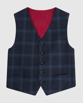 Stefano Ricci Checked wool vest for children Y1E0100001HC3485
