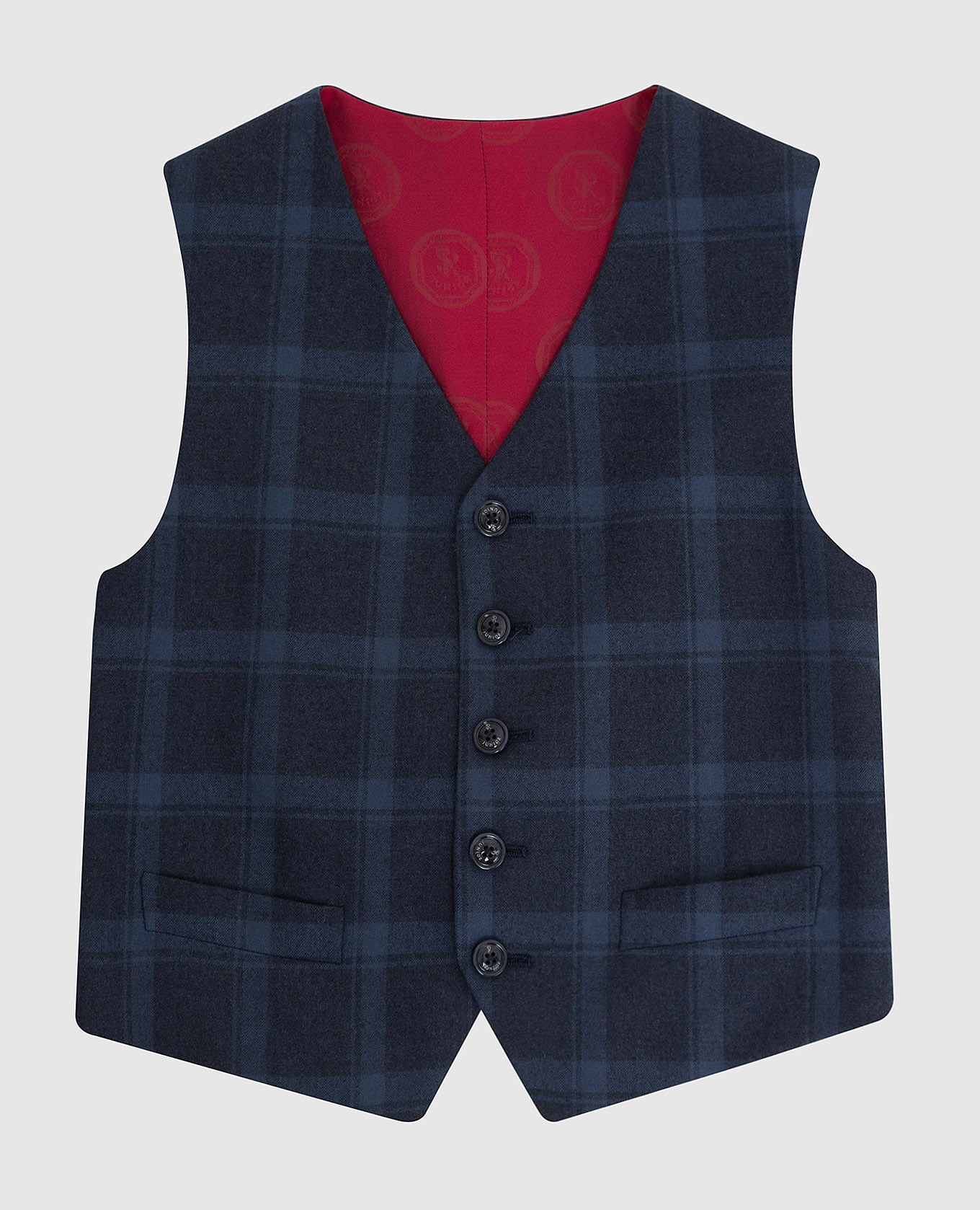 Checked wool vest for children stefano ricci