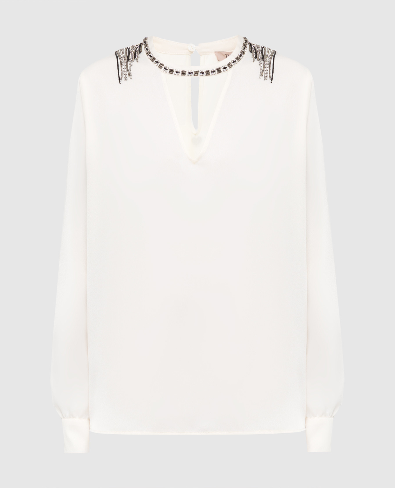 

Light beige blouse with crystals Twinset, Бежевый