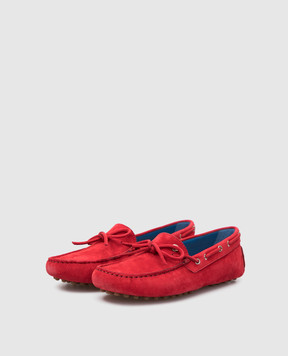 Stefano Ricci Children's red suede moccasins YRU02G827SD