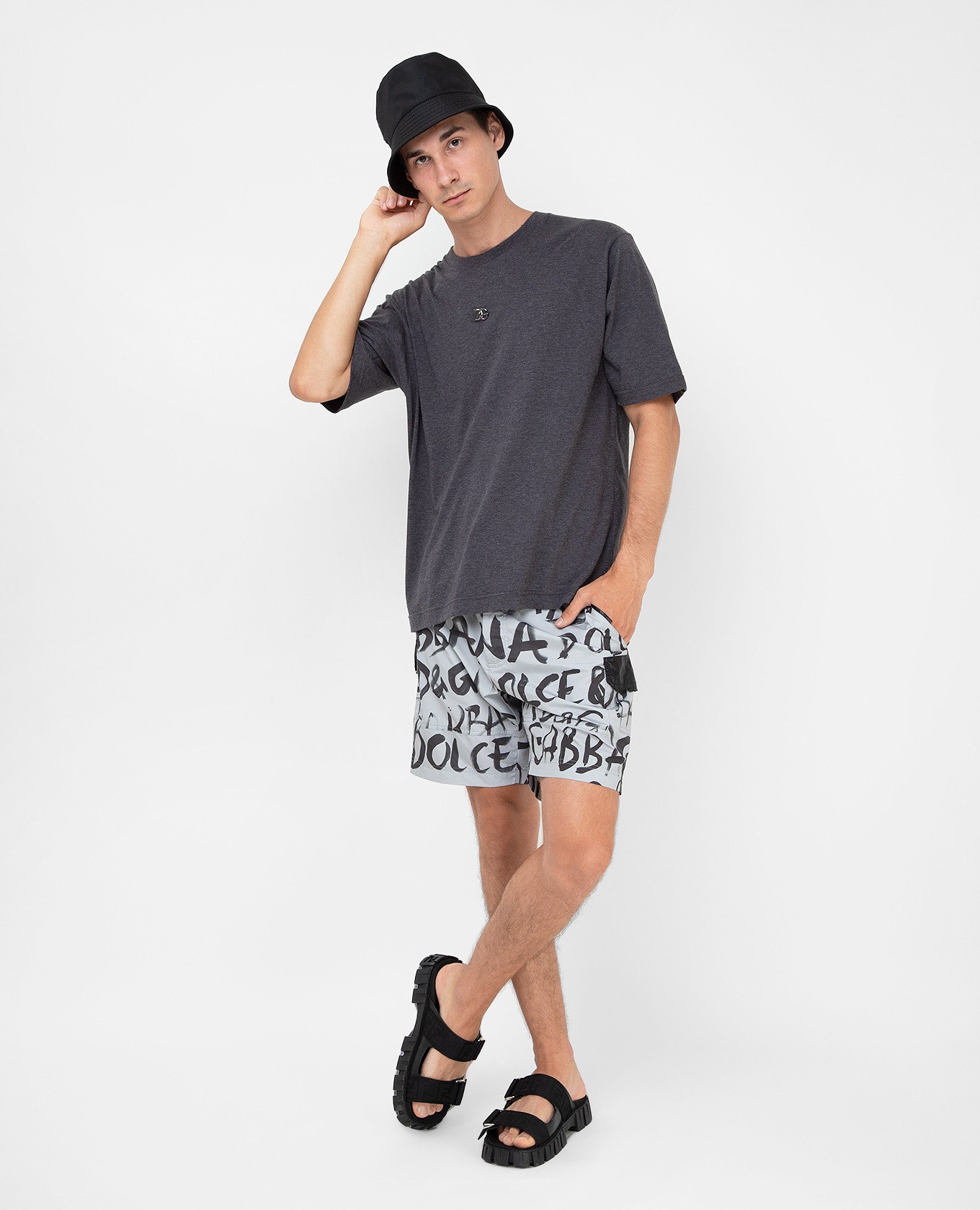 Swim shorts in logo print Dolce&Gabbana 2