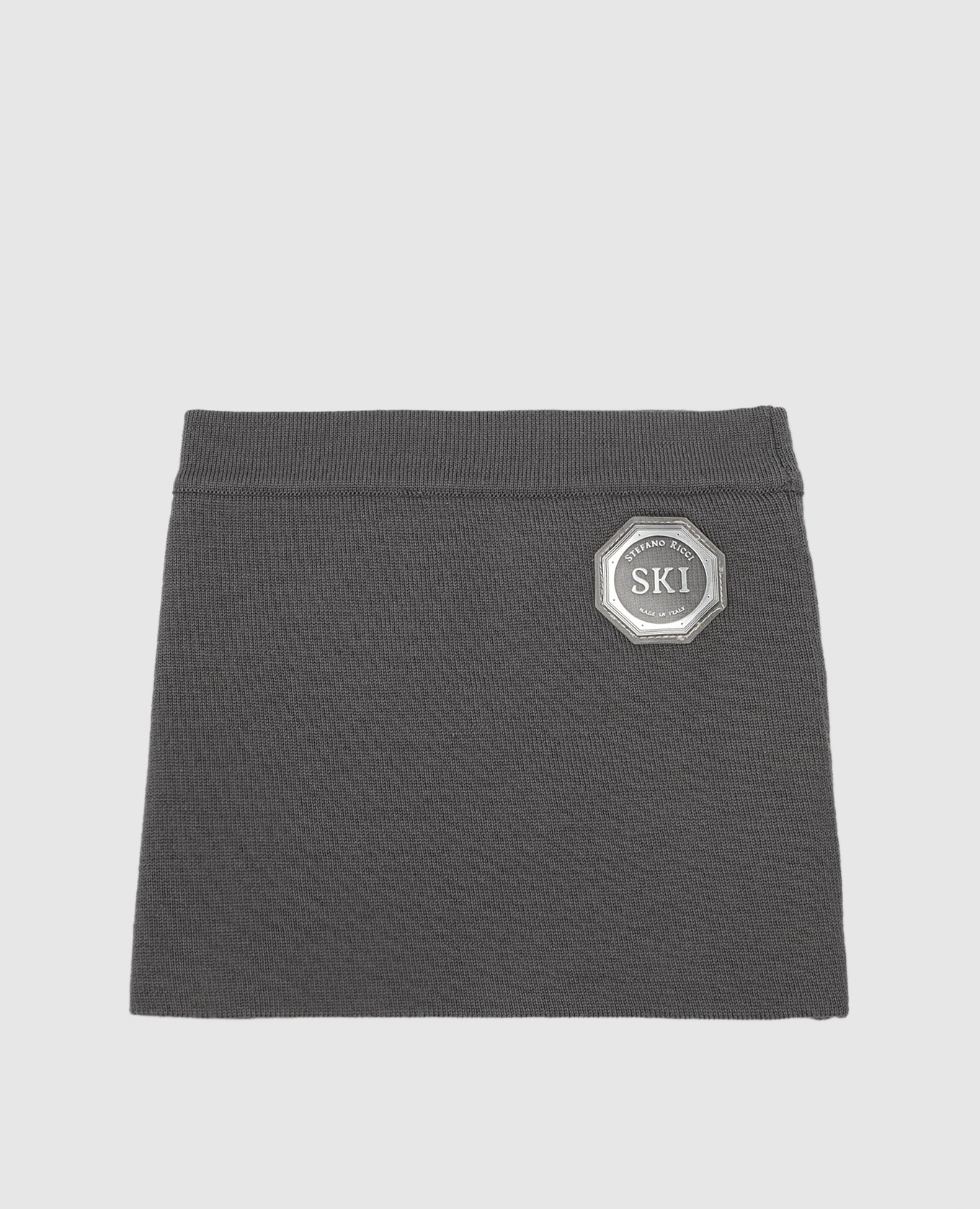 Children's gray wool collar with logo stefano ricci