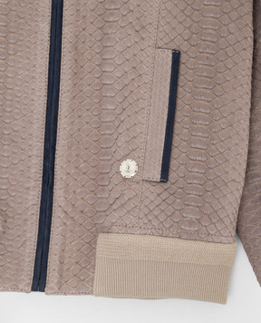 Stefano Ricci Children's beige python leather jacket YAJ7200090PITNBK
