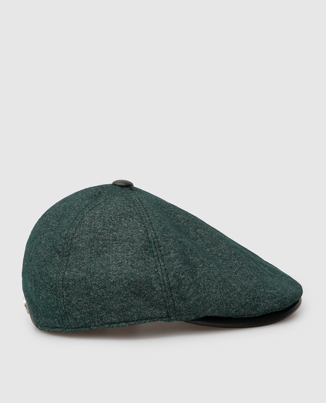 

Children's cap with leather inserts Stefano Ricci, Green