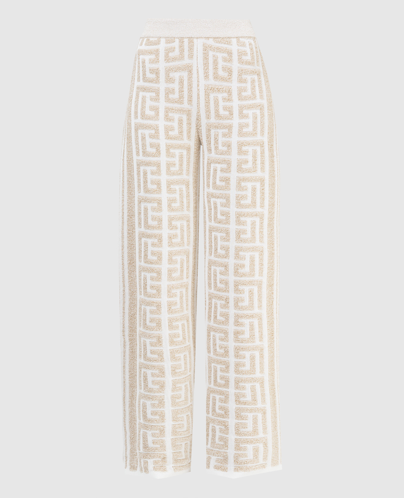 

Flared trousers with monogram pattern Balmain, Beige