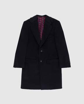 Stefano Ricci Children's dark blue cashmere coat Y1ZF992000CA10