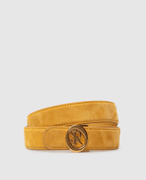 Stefano Ricci Children's reversible mustard suede belt Y301SDC503O