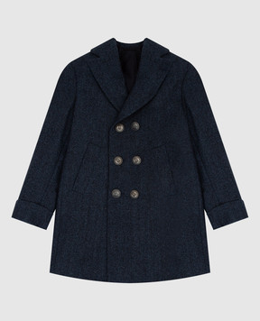 Stefano Ricci Patterned wool coat for children Y1ZFPC6L01W0014C