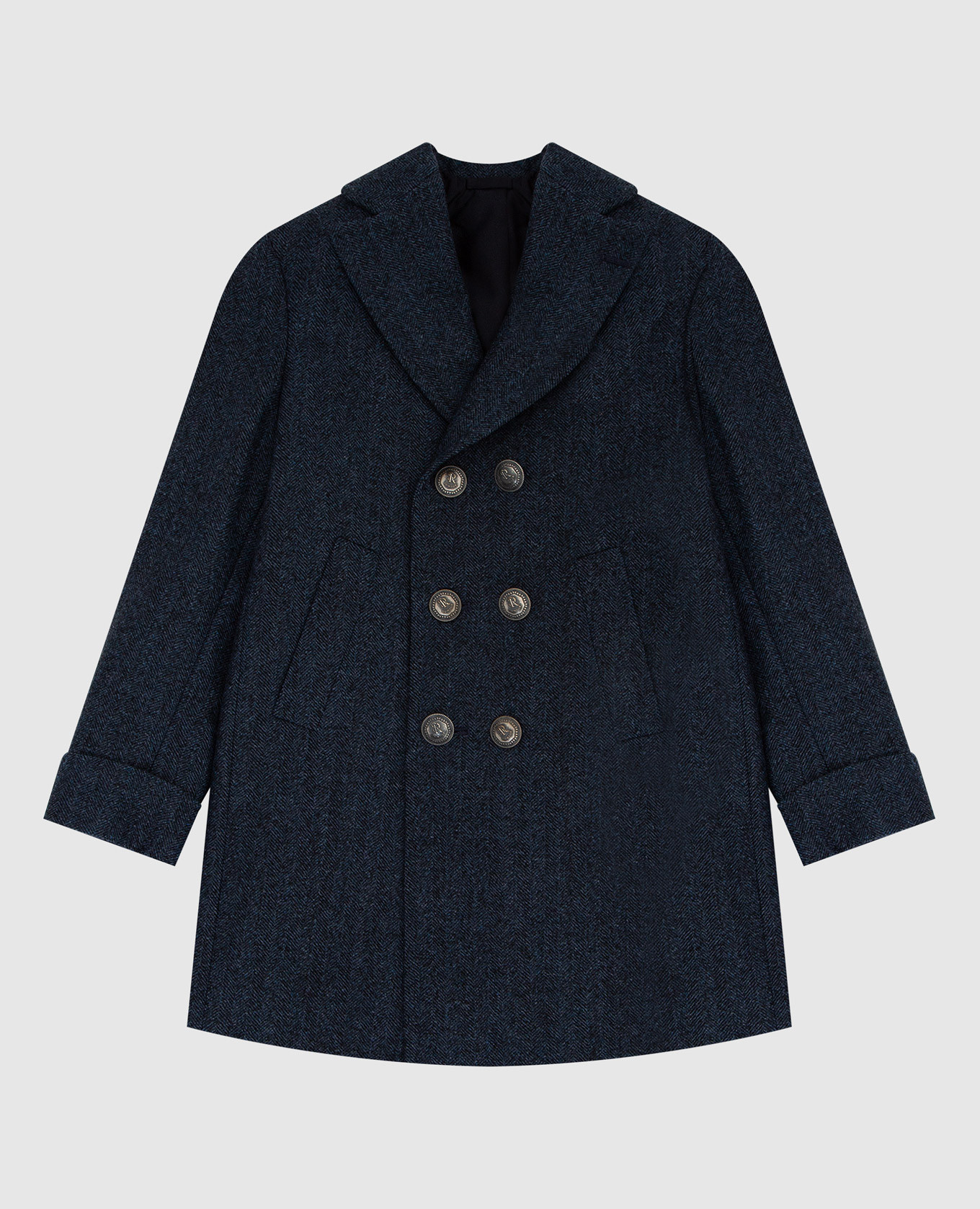 

Patterned wool coat for children Stefano Ricci, Blue