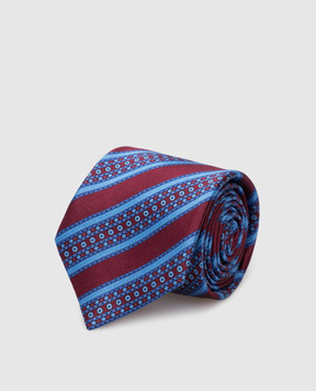 Stefano Ricci Children's blue silk set of patterned tie and shawl YDX29006