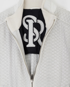 Stefano Ricci Children's light gray python leather jacket YDJ8200030PITNBK