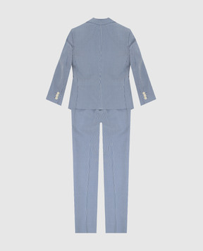 Stefano Ricci Checked silk suit for children Y1SM376900K903