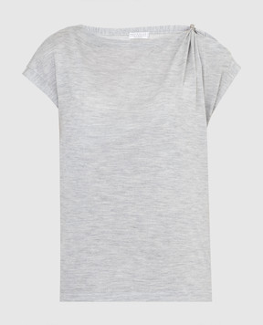 Brunello Cucinelli Cashmere and silk top with cutout M13833209