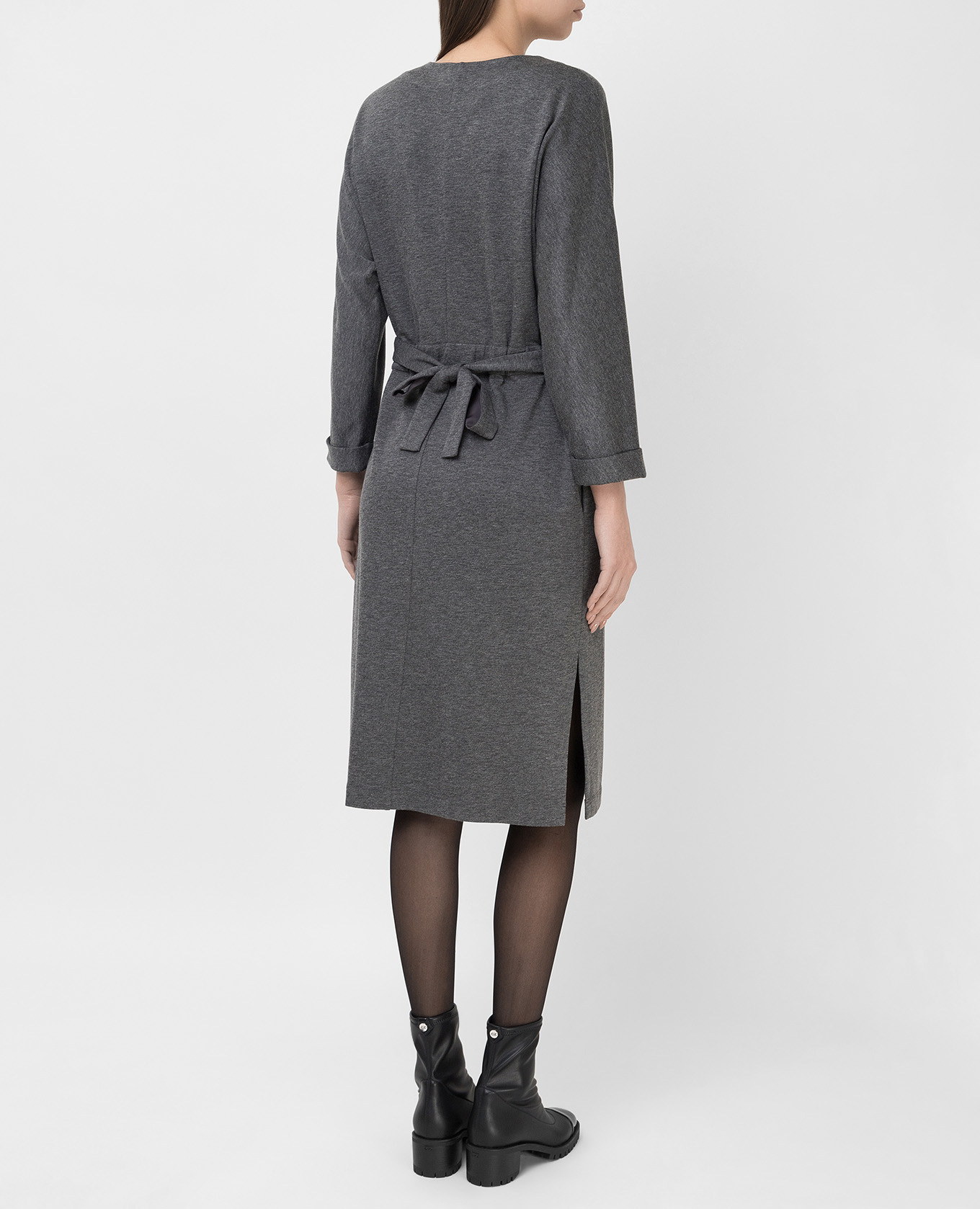Gray dress with slits Peserico 4