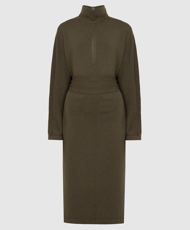 green emerald velvet dress n°238 Kleid Cashmere Dress — Nymph – La Garçonne main image 1