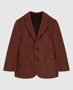 Stefano Ricci Children's brown wool and cashmere blazer Y1RSGD22T2HC3816