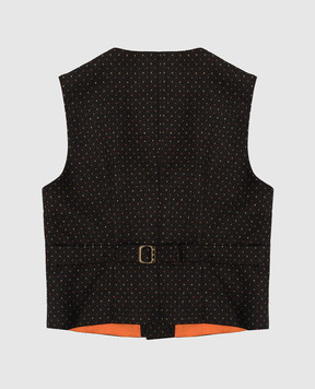 Stefano Ricci Dark brown patterned wool vest Y3E0101000W806