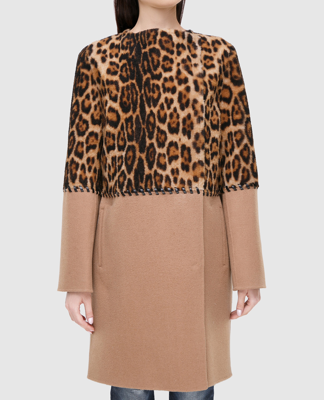 Beige wool and cashmere coat Yves Salomon 3