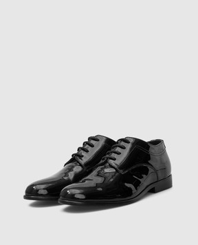 Stefano Ricci Kids Black Leather Derbies YR59CG8087VTV