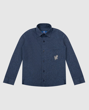 Stefano Ricci Children's shirt with an emblem YJ004114TE1801
