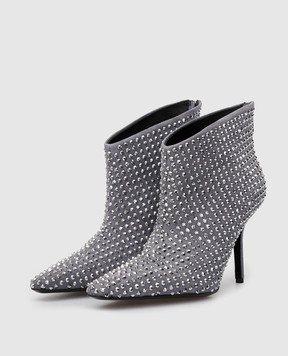 Eddy Daniele Gray suede ankle boots in Swarovski crystals EW21903