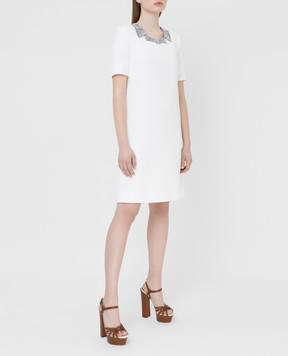 Ermanno Scervino White dress with crystals D362Q366UKF