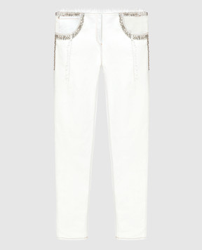 Roberto Cavalli White jeans with crystals CKJ211